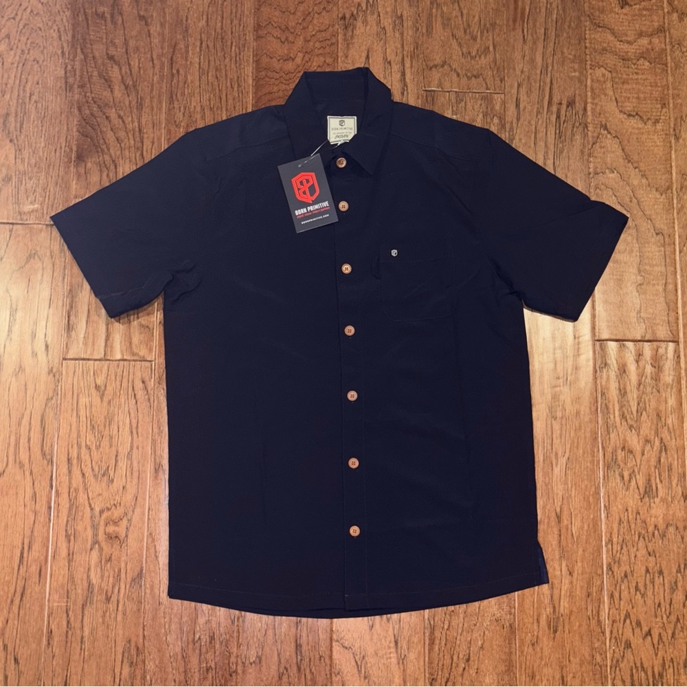 NWT Born Primitive Voyager Button Up Navy Small